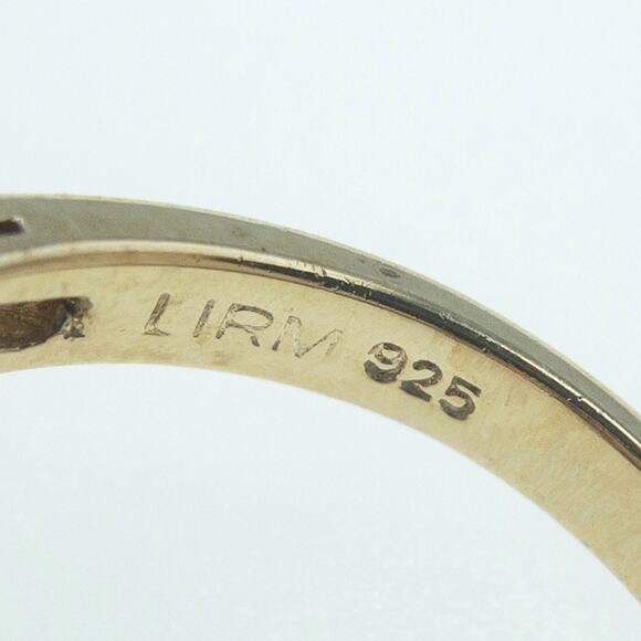 Gold Tone Sterling Silver Garnet Cluster Ring Size 6 - Picture 8 of 14